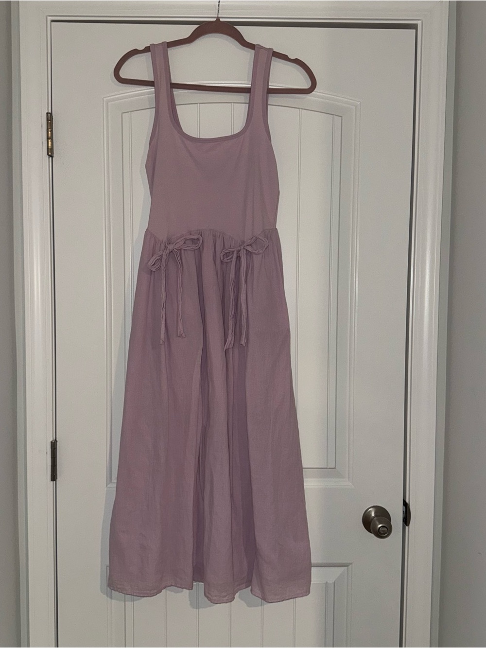 aerie Lavender Sleeveless Midi Dress with Waist Ties